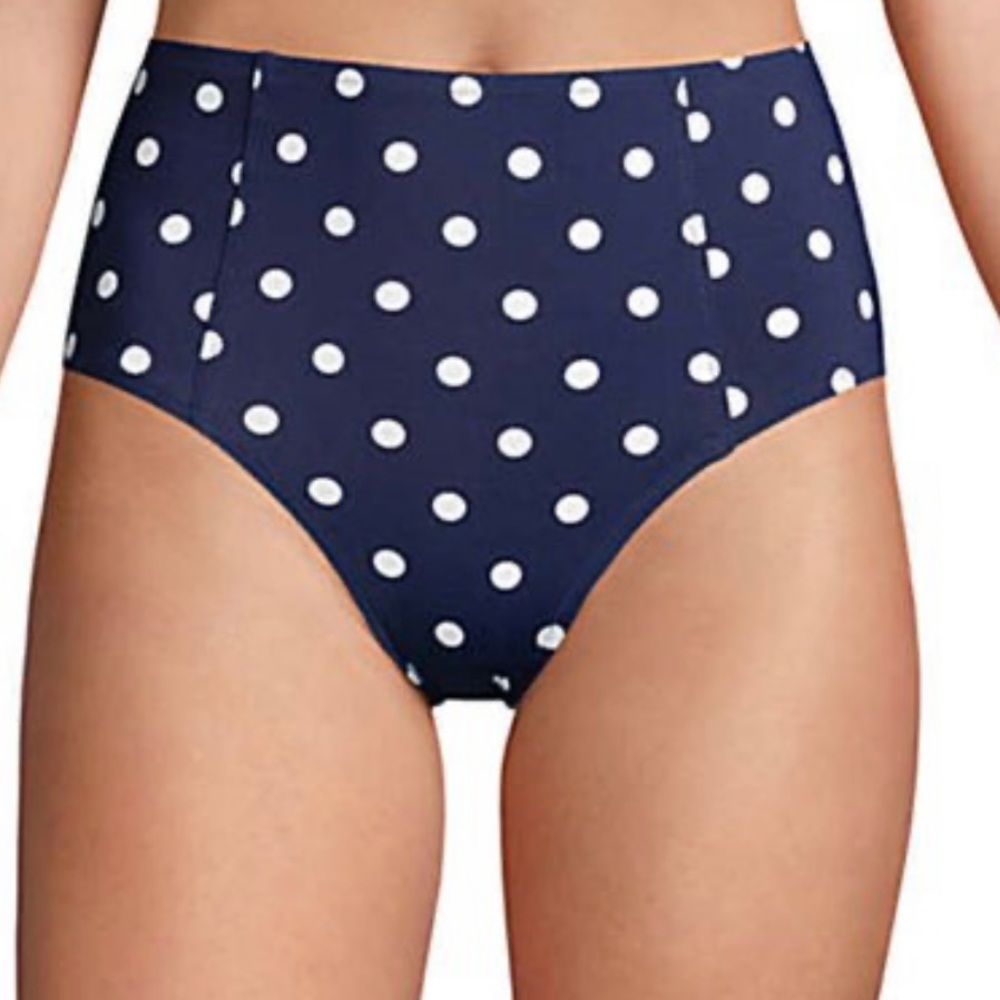 Lands End Deep Sea / Navy High-rise Bikini-NWT